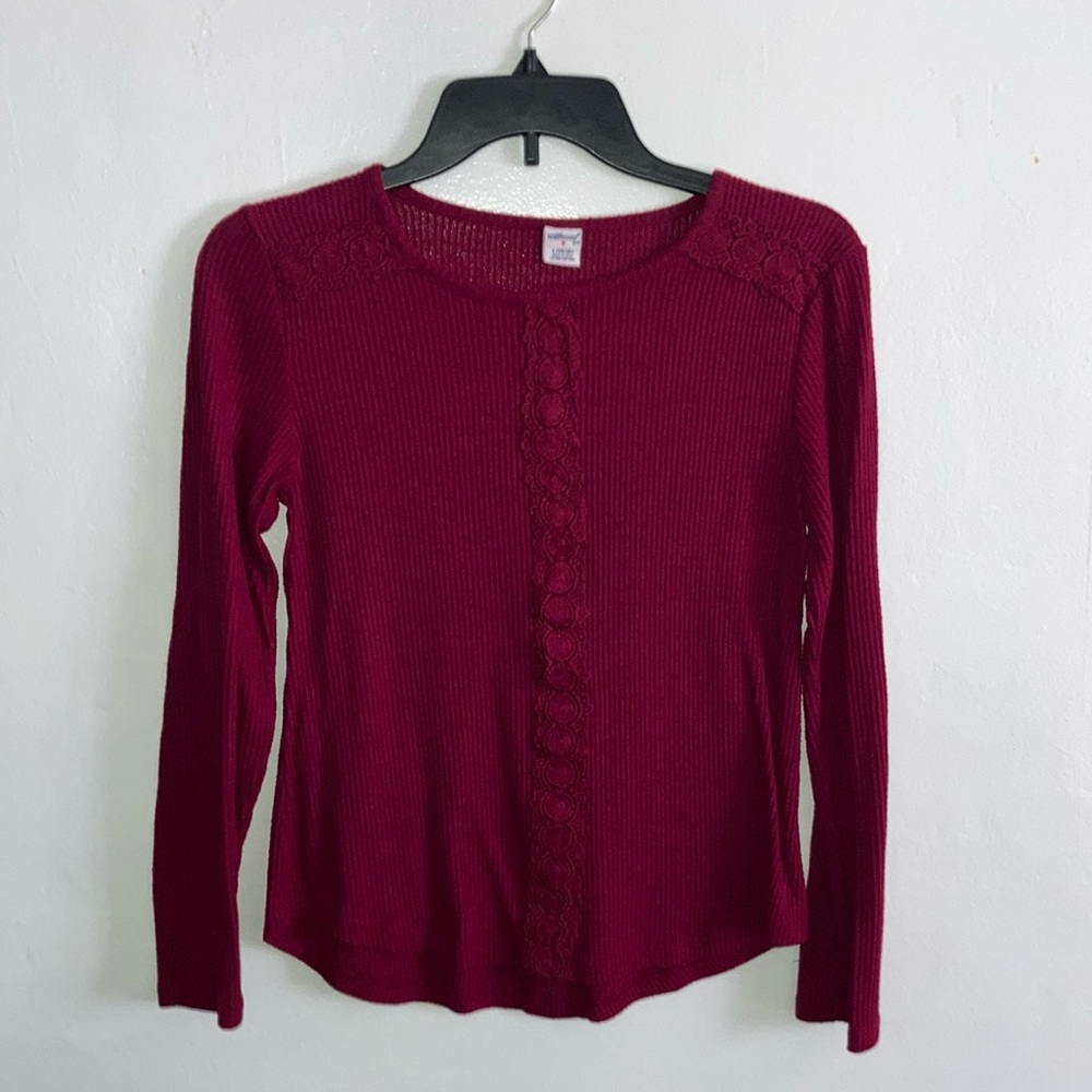 Wallflower girl burgundy, crochet top size 14/16